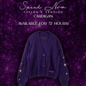 Taylor Swift Speak Now Taylor's Version Purple Cardigan M/L NWT